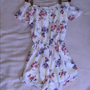 Hollister Off The Shoulder Floral Romper